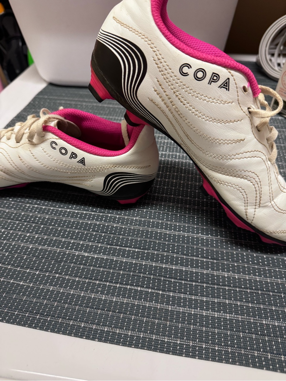 Adidas Copa Soccer Cleats in Cream and Pink
